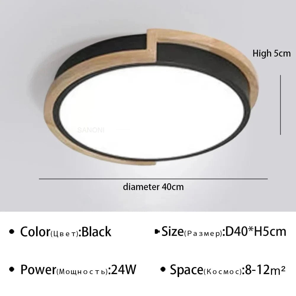 Plafonnier moderne à LEDs lumière Macaron pour maison, chambre, salon et salle à manger | Marco Lucetti Noir 40cm / Blanc chaud (pas de RC)