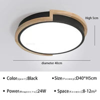 Plafonnier moderne à LEDs lumière Macaron pour maison, chambre, salon et salle à manger | Marco Lucetti Noir 40cm / Blanc chaud (pas de RC)