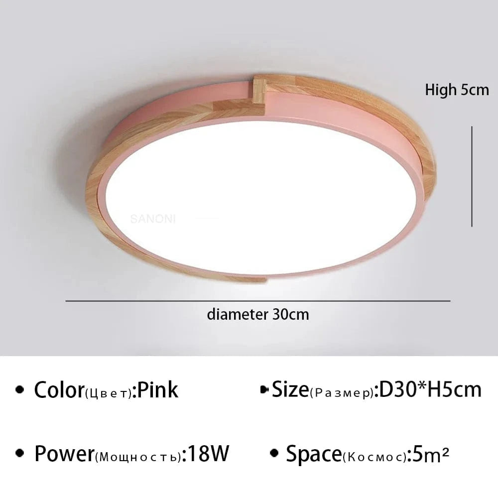 Plafonnier moderne à LEDs lumière Macaron pour maison, chambre, salon et salle à manger | Marco Lucetti Rose 30cm / Blanc chaud (pas de RC)