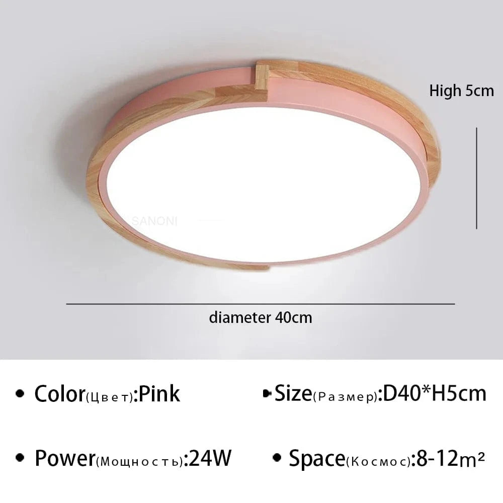 Plafonnier moderne à LEDs lumière Macaron pour maison, chambre, salon et salle à manger | Marco Lucetti Rose 40cm / Blanc chaud (pas de RC)