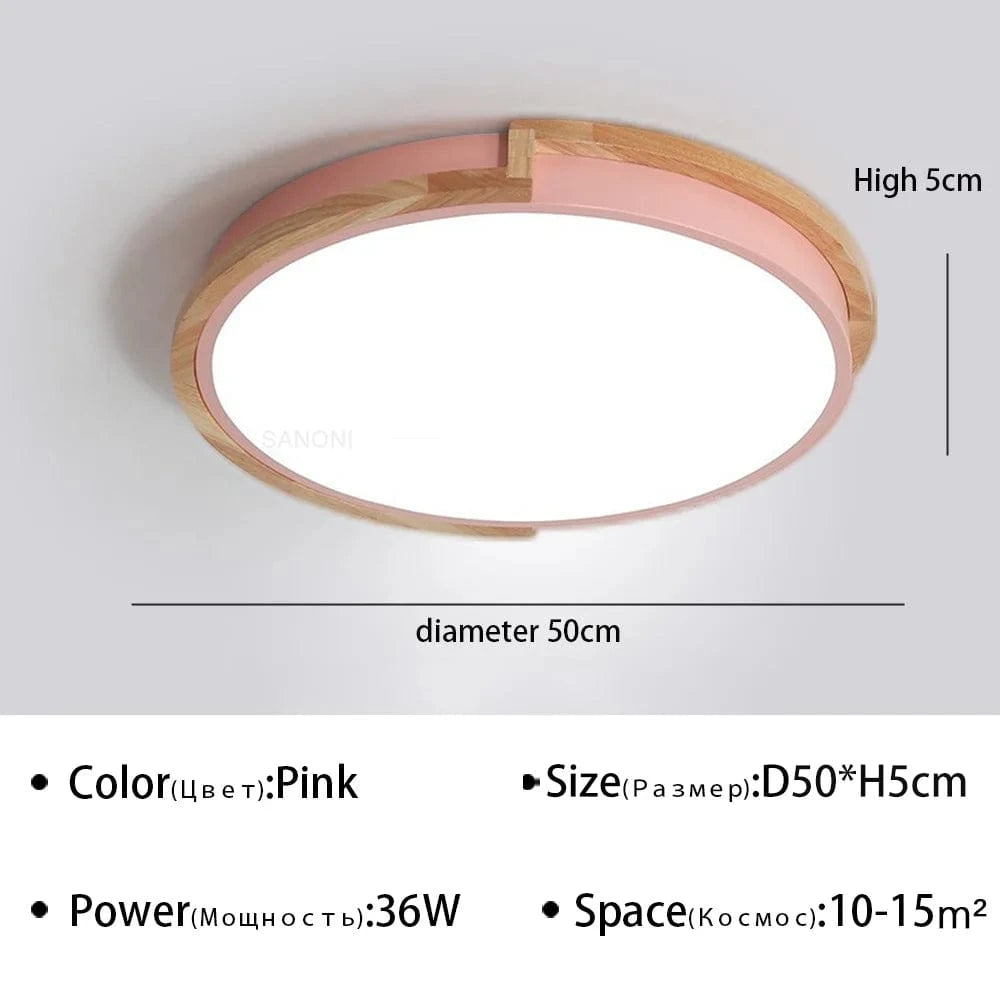 Plafonnier moderne à LEDs lumière Macaron pour maison, chambre, salon et salle à manger | Marco Lucetti Rose 50cm / Blanc chaud (pas de RC)