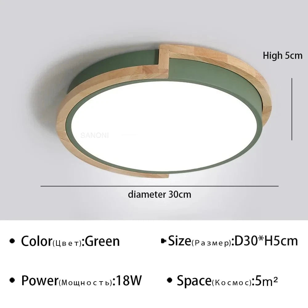 Plafonnier moderne à LEDs lumière Macaron pour maison, chambre, salon et salle à manger | Marco Lucetti Vert 30cm / Blanc chaud (pas de RC)