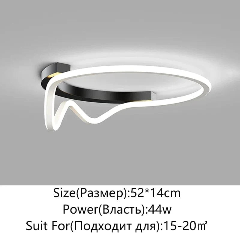 Plafonnier moderne à LEDs lumière pour toutes vos pièces | Marco Lucetti A Noir Blanc 52cm / 3 couleurs sans télécommande