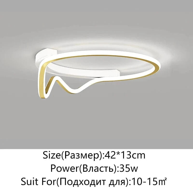 Plafonnier moderne à LEDs lumière pour toutes vos pièces | Marco Lucetti A Or Blanc 42cm / 3 couleurs sans télécommande