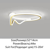 Plafonnier moderne à LEDs lumière pour toutes vos pièces | Marco Lucetti A Or Blanc 52cm / Intensité variable avec télécommande