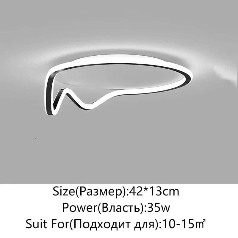 Plafonnier moderne à LEDs lumière pour toutes vos pièces | Marco Lucetti B Noir 42cm / 3 couleurs sans télécommande