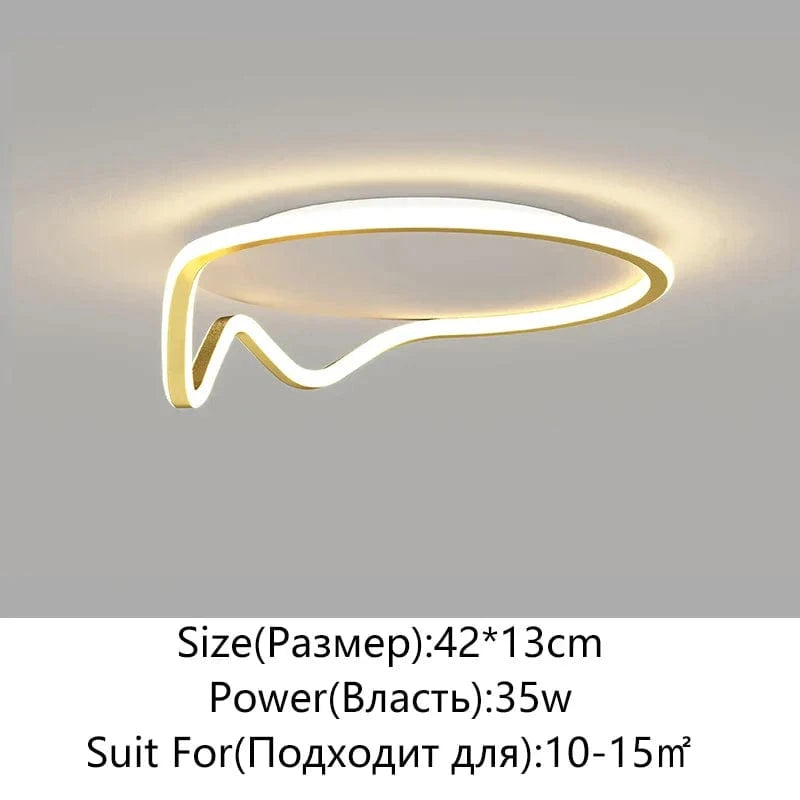 Plafonnier moderne à LEDs lumière pour toutes vos pièces | Marco Lucetti B Or 42cm / Intensité variable avec télécommande