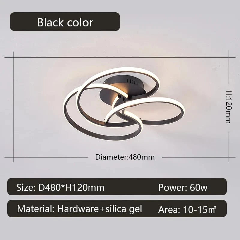 Plafonnier moderne à LEDs pour illuminer votre intérieur - Collection Prestige | Marco Lucetti Dia480mm Noir