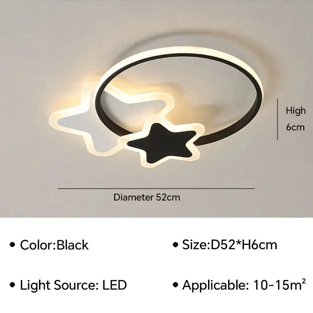 Plafonnier moderne à LEDs pour sublimer votre intérieur | Marco Lucetti A D52CM noir / Blanc chaud