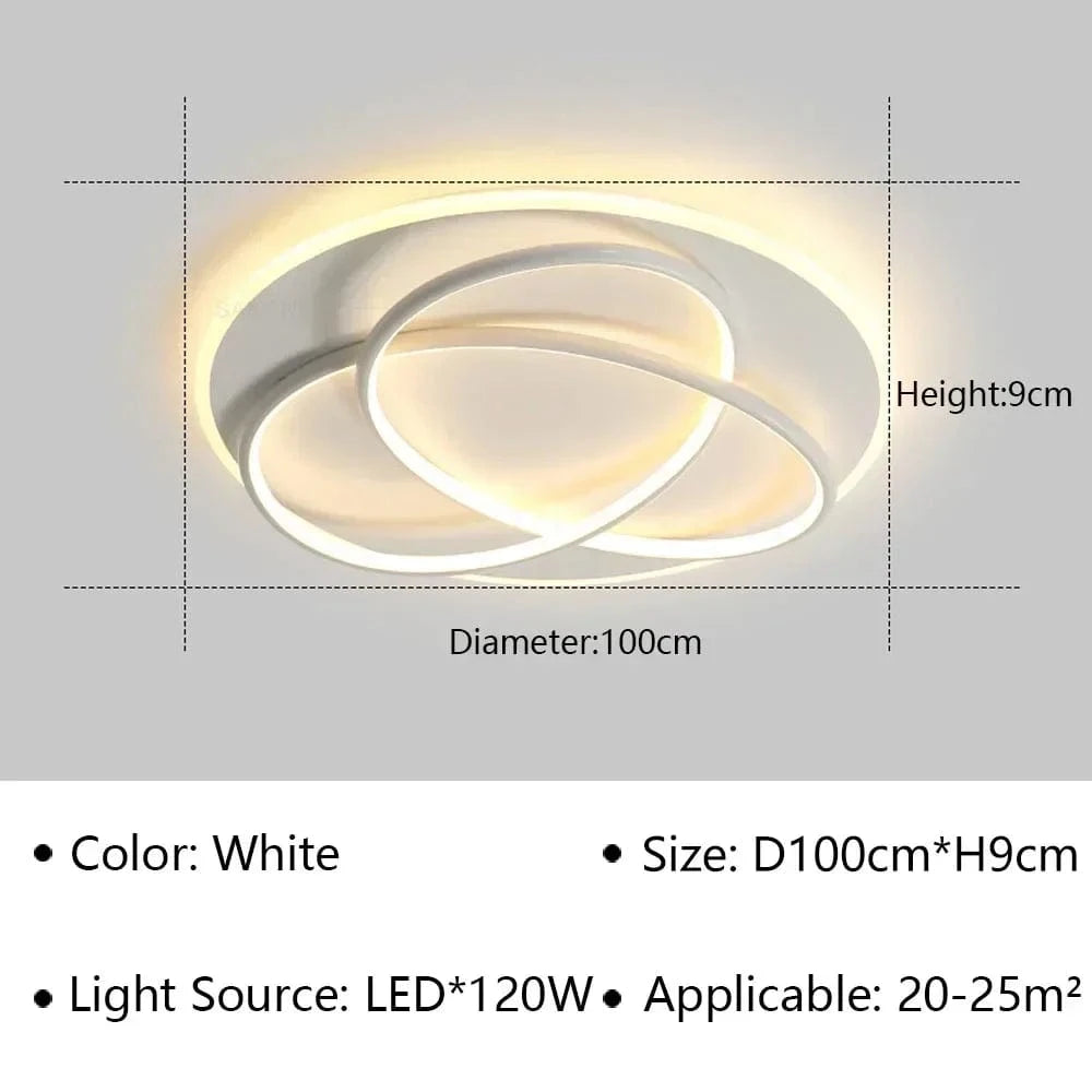 Plafonnier moderne à LEDs pour un éclairage élégant et contemporain. | Marco Lucetti Blanc 100CM / Blanc chaud (pas de RC)