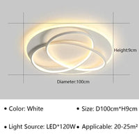 Plafonnier moderne à LEDs pour un éclairage élégant et contemporain. | Marco Lucetti Blanc 100CM / Blanc chaud (pas de RC)