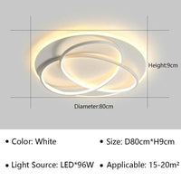 Plafonnier moderne à LEDs pour un éclairage élégant et contemporain. | Marco Lucetti Blanc 80CM / Blanc chaud (pas de RC)