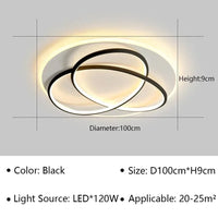 Plafonnier moderne à LEDs pour un éclairage élégant et contemporain. | Marco Lucetti Noir 100CM / Blanc chaud (pas de RC)