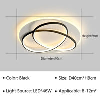 Plafonnier moderne à LEDs pour un éclairage élégant et contemporain. | Marco Lucetti Noir 40CM / Blanc chaud (pas de RC)