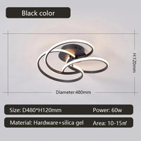 Plafonnier moderne à LEDs pour un éclairage intérieur élégant - Chrome/plaqué or | Marco Lucetti Dia480mm Noir / RC à intensité variable