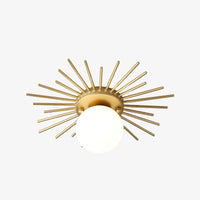 Plafonnier Joha en verre et métal doré