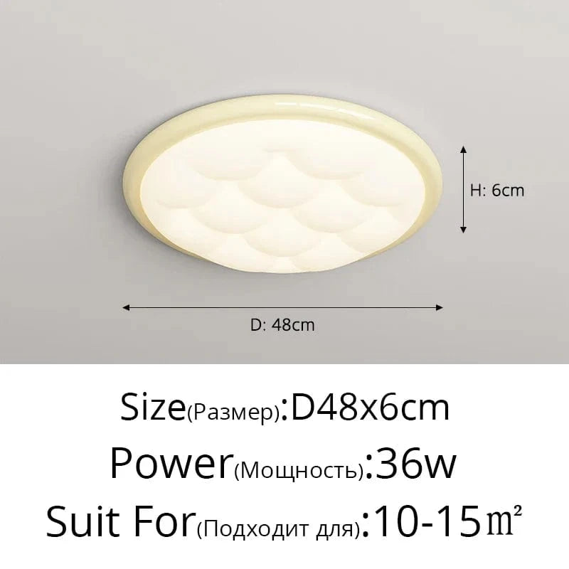 Plafonnier moderne Crème Bulle - Protection des yeux | Marco Lucetti Jaune D48x6cm 36W / Luminosité variable