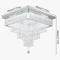 Plafonnier Moderne en Cristal K9 LED Carré pour Décoration à la Maison, Salon et Salle à Manger | Marco Lucetti