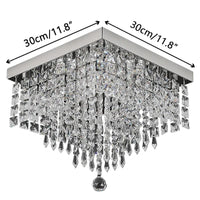 Plafonnier Moderne en Cristal K9 LED Carré pour Décoration à la Maison, Salon et Salle à Manger | Marco Lucetti 30cmX30cm / Blanc froid