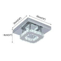 Plafonnier Moderne en Cristal K9 LED Carré pour Décoration à la Maison, Salon et Salle à Manger | Marco Lucetti Carré / Blanc chaud