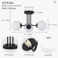 Plafonnier moderne en fer forgé | Lampe de porche avec abat-jour sphérique en verre blanc | Marco Lucetti