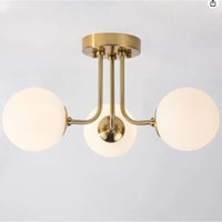 Plafonnier moderne en fer forgé | Lampe de porche avec abat-jour sphérique en verre blanc | Marco Lucetti