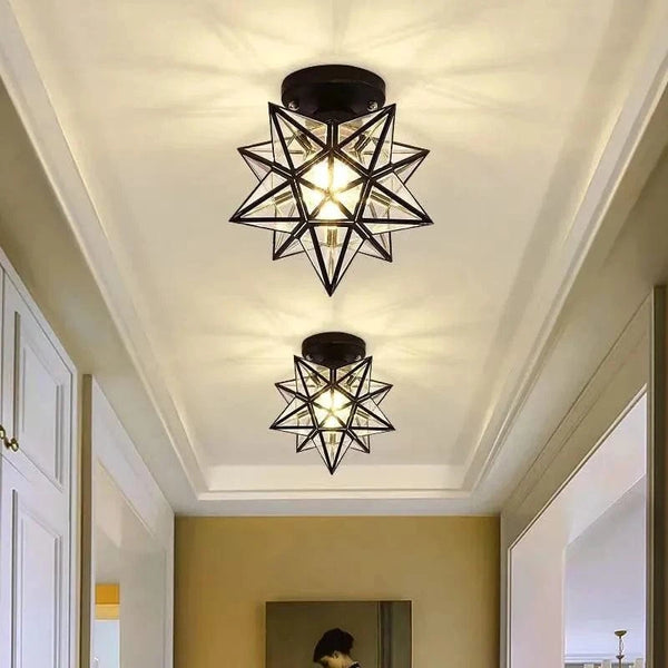 Plafonnier moderne en forme de pentagramme doré - Collection Deco Luxe | Marco Lucetti
