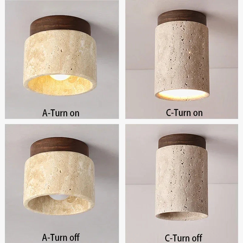 Plafonnier LED en marbre pour une entrée moderne