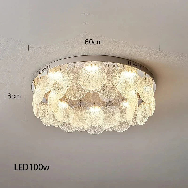 Plafonnier moderne en verre chromé - Collection 2024 | Marco Lucetti 60 cm / Or / Lumière blanche