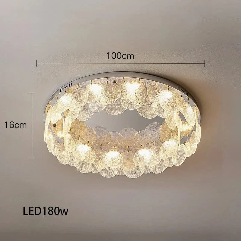 Plafonnier Moderne en Verre Chromé - Lustre Décoration 2024 de Style Élégant | Marco Lucetti 100 cm / Argent / Lumière blanche