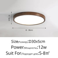 Plafonnier LED bois massif de style moderne