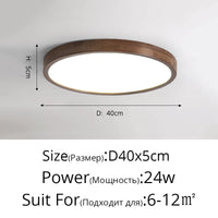 Plafonnier LED bois massif de style moderne
