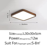 Plafonnier LED bois massif de style moderne