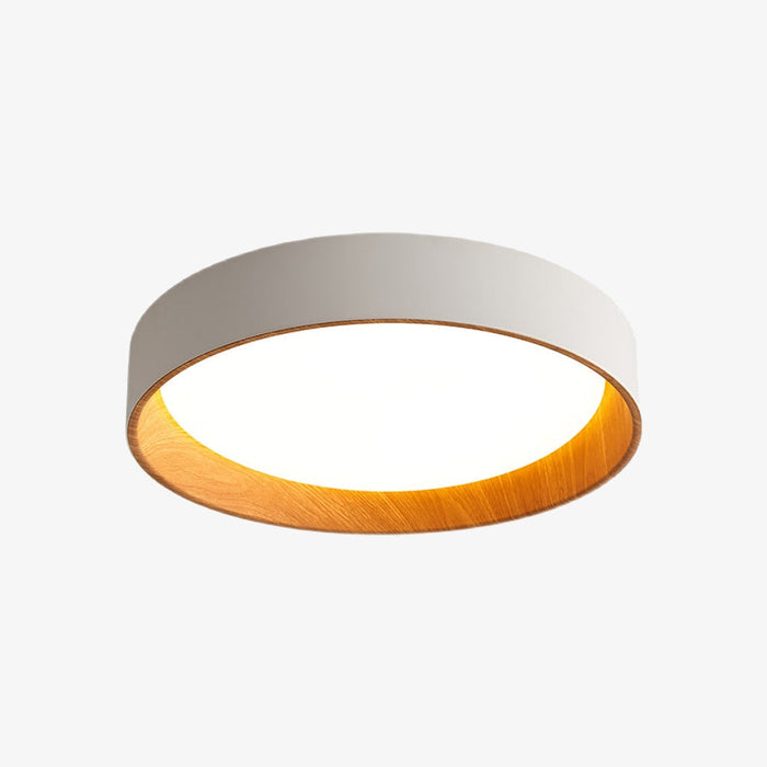 Plafonnier LED moderne Etelvina circulaire en bois