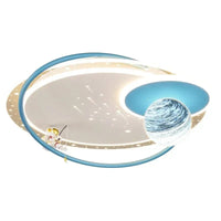 Plafonnier moderne LED pour enfants - Lustre chambre d'enfant - Éclairage chambre filles et garçons 

 | Marco Lucetti Style B Bleu 50CM / 3 couleurs SANS RC