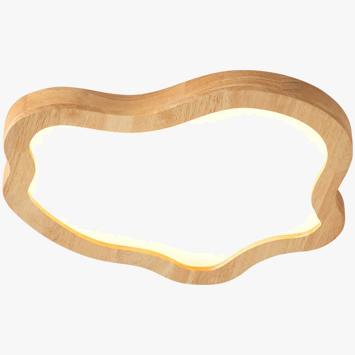 Plafonnier Nordik avec Grain de Bois Doré Moderne à LEDs