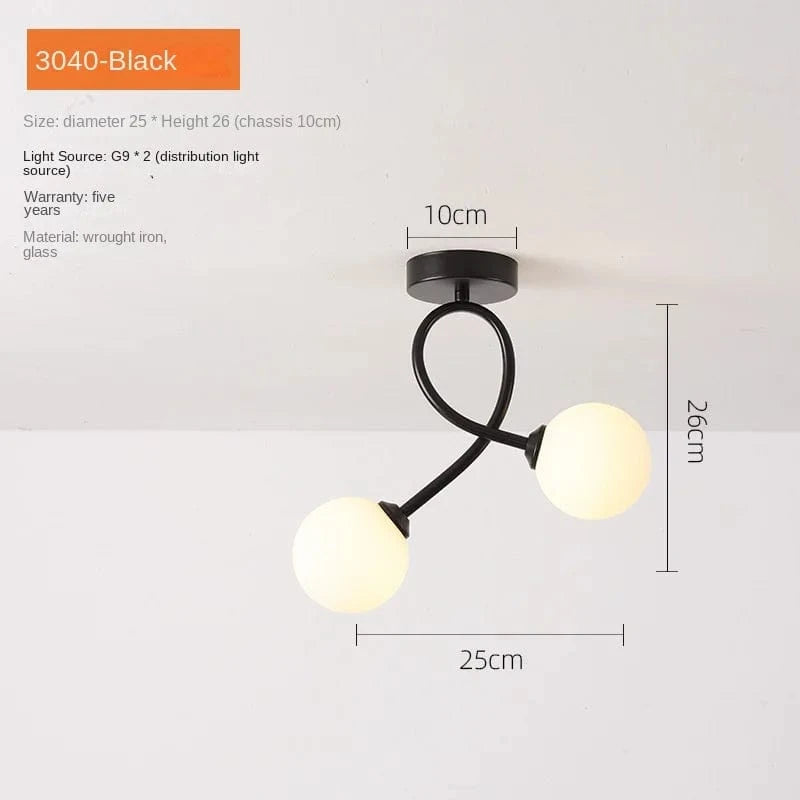 Plafonnier moderne minimaliste en verre - Éclairage intérieur de qualité | Marco Lucetti Noir