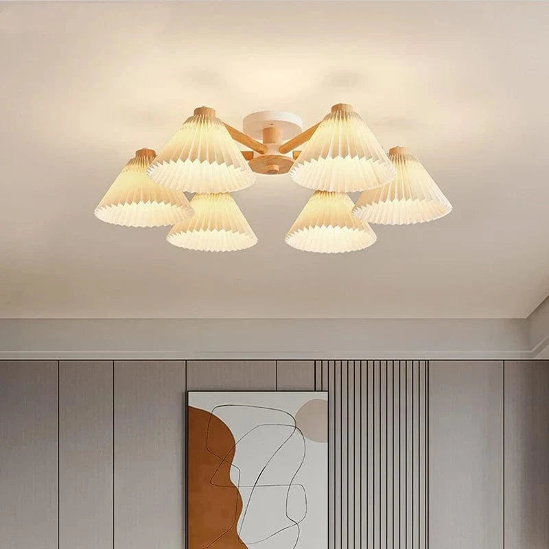 Plafonnier moderne nordique "Umbra Wood" pour salon salle à manger | Marco Lucetti