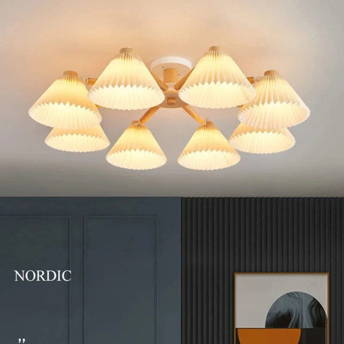 Plafonnier moderne nordique "Umbra Wood" pour salon salle à manger | Marco Lucetti