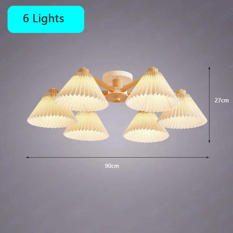 Plafonnier moderne nordique "Umbra Wood" pour salon salle à manger | Marco Lucetti 6 lumières / Pas d&#39;ampoule