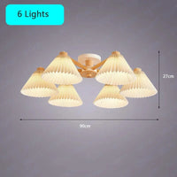 Plafonnier moderne nordique "Umbra Wood" pour salon salle à manger | Marco Lucetti 6 lumières / Pas d&#39;ampoule