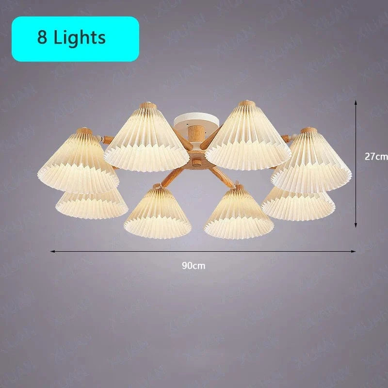 Plafonnier moderne nordique "Umbra Wood" pour salon salle à manger | Marco Lucetti 8 lumières / Pas d&#39;ampoule