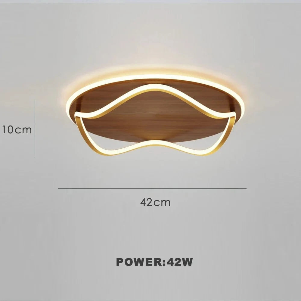 Plafonnier Moderne Rétro Bois Couleur pour Chambre, Restaurant, Cuisine, Étude, Balcon - Éclairage Led Intérieur | Marco Lucetti C Dia42cm / Blanc chaud