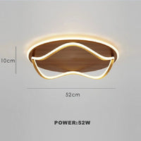 Plafonnier Moderne Rétro Bois Couleur pour Chambre, Restaurant, Cuisine, Étude, Balcon - Éclairage Led Intérieur | Marco Lucetti C Dia52cm / Blanc chaud