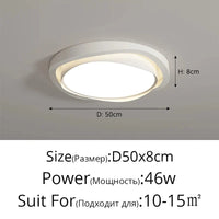 Plafonnier Moderne Salon Crème avec Protection Oculaire et Spectre Complet | Marco Lucetti GT375 D50x8cm 46W / 3 couleurs sans télécommande