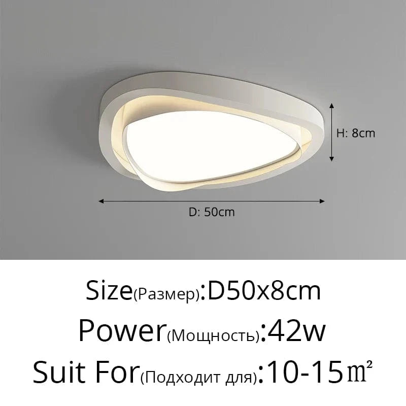 Plafonnier Moderne Salon Crème avec Protection Oculaire et Spectre Complet | Marco Lucetti GT377 D50x8cm 42W / Intensité variable avec télécommande