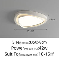 Plafonnier Moderne Salon Crème avec Protection Oculaire et Spectre Complet | Marco Lucetti GT377 D50x8cm 42W / Intensité variable avec télécommande