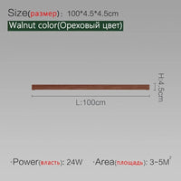 Plafonnier mural LED pour allée et couloir | Marco Lucetti Coloris noyer 100 cm / Blanc chaud Pas de télécommande