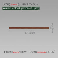 Plafonnier mural LED pour allée et couloir | Marco Lucetti Coloris noyer 120 cm / Blanc chaud Pas de télécommande