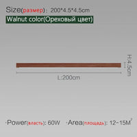 Plafonnier mural LED pour allée et couloir | Marco Lucetti Coloris noyer 200 cm / Blanc chaud Pas de télécommande